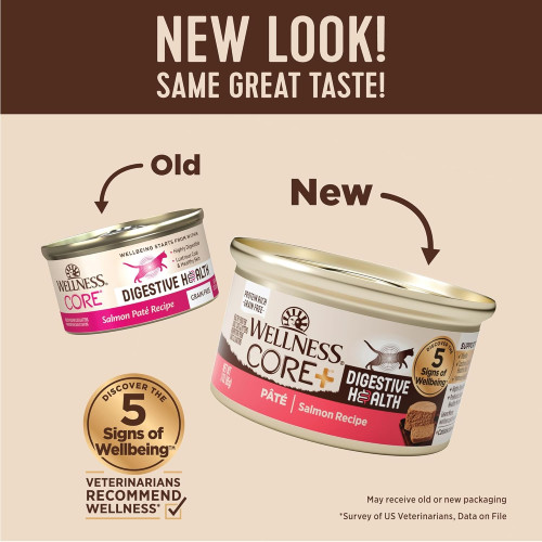 (新包裝 升級版) Wellness CORE Digestive Health Pate Salmon Recipe 3oz 消化易系列 無穀物全貓主食罐 三文魚配方 (無卡拉膠) (6126) 